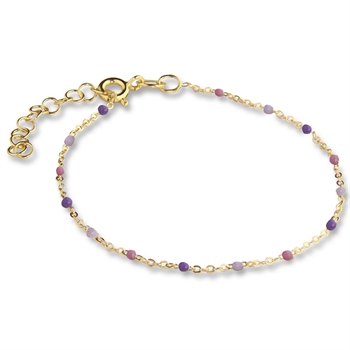 Jeberg Lavendel armband in vergoldete silber mit lila Emaille