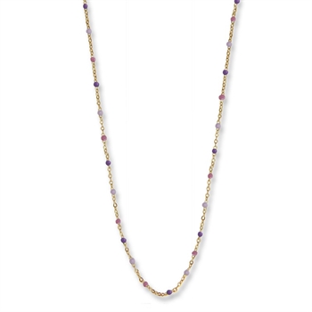 Jeberg Lavendel Halskette in vergoldete silber - 4630-42-G