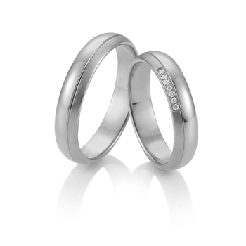 Eheringe in 9–14 kt Gold mit 0,22 ct im Labor gezüchteten Diamanten in Sternenstaub