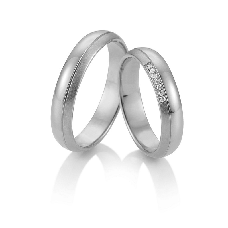 Breuning Trauringe in 9-14 kt Weißgold mit 0,039 ct
