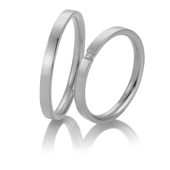 Breuning Trauringe in 9-14 kt Weißgold mit 0,03 ct