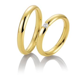 Breuning Trauringe in 8-14 kt Gold und 0,08 ct