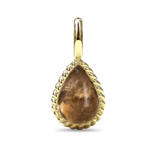 Spinning Jewelry, Gedrehter Penda-Anhänger, Rauchquarz, vergoldet silber