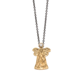 Anhänger mit einem Schutzengel in Vergoldet Silber