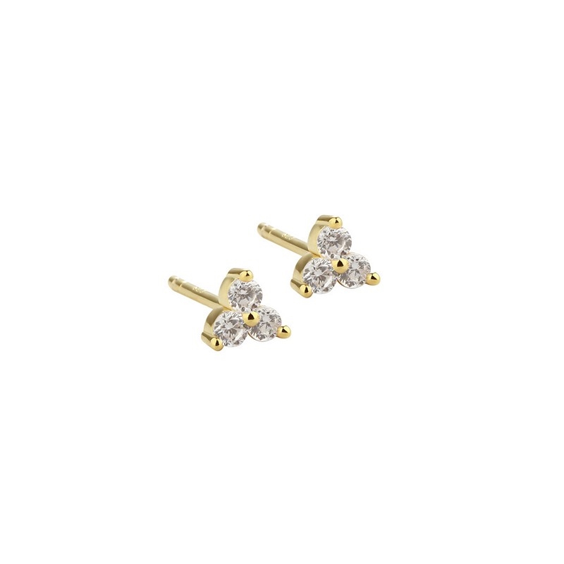 Aqua Dulce - Gunnva White Ohrstecker in vergoldetem Sterlingsilber