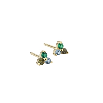 Aqua Dulce - Gunnva Green Earstud in vergoldetem Sterlingsilber