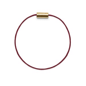 Schwarzes Sun Basic-Armband aus roter Nylonschnur und mit 14-karätigem Goldverschluss 