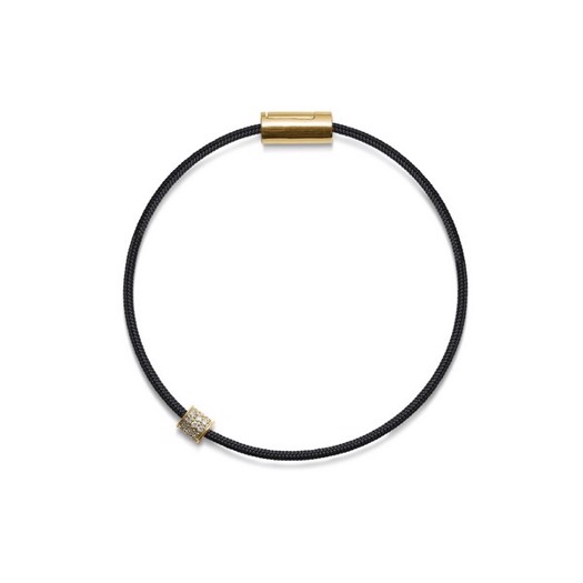 Black Sun WATERGATE BAY Basic-Armband aus schwarzer Nylonschnur und mit 14-karätiger Goldschließe