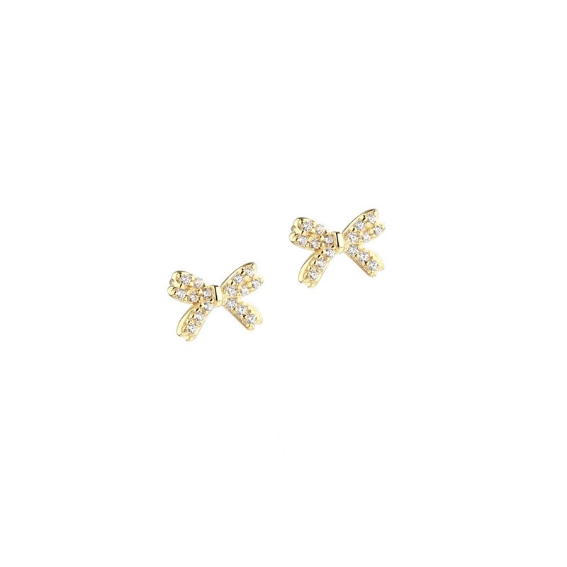 Aqua Dulce - Darling Bow Earstud in vergoldetem Sterlingsilber