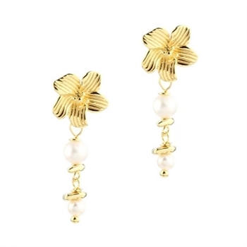  Aqua Dulce - Jasmin Pearl Earstud in vergoldetem Sterlingsilber
