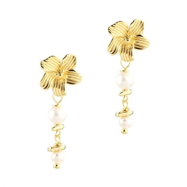  Aqua Dulce - Jasmin Pearl Earstud in vergoldetem Sterlingsilber