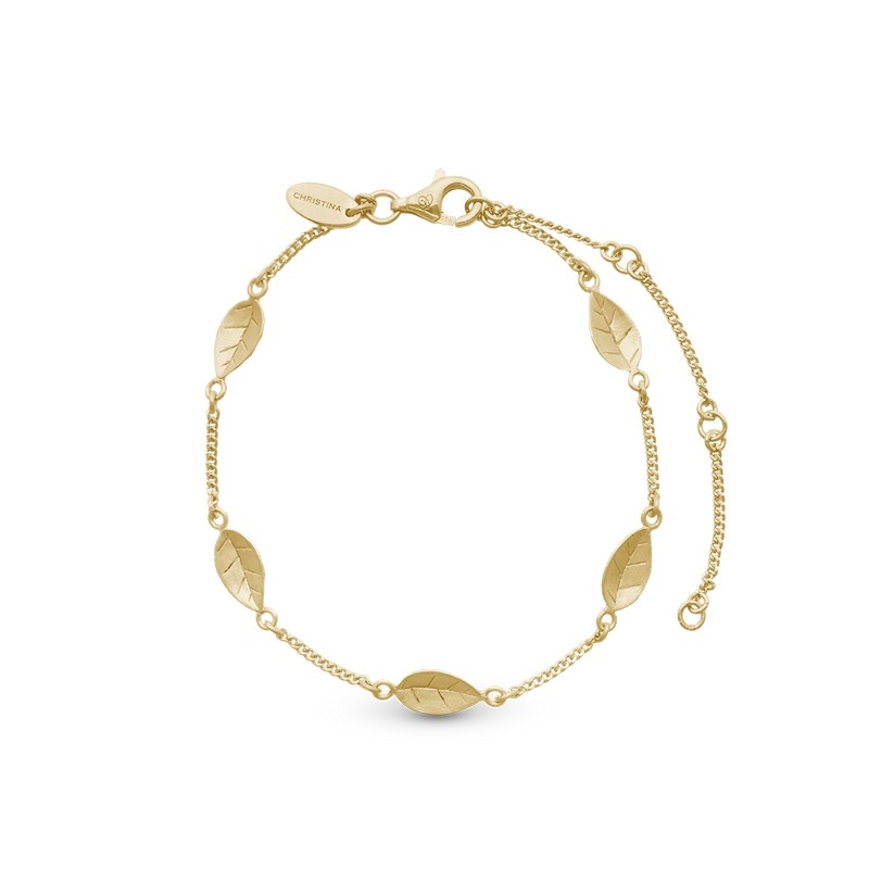 Christina Collect - Leafs Armreif in vergoldetem Silber
