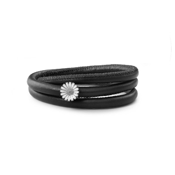Christina Collect - Lederarmband mit silber Marguerite Charme