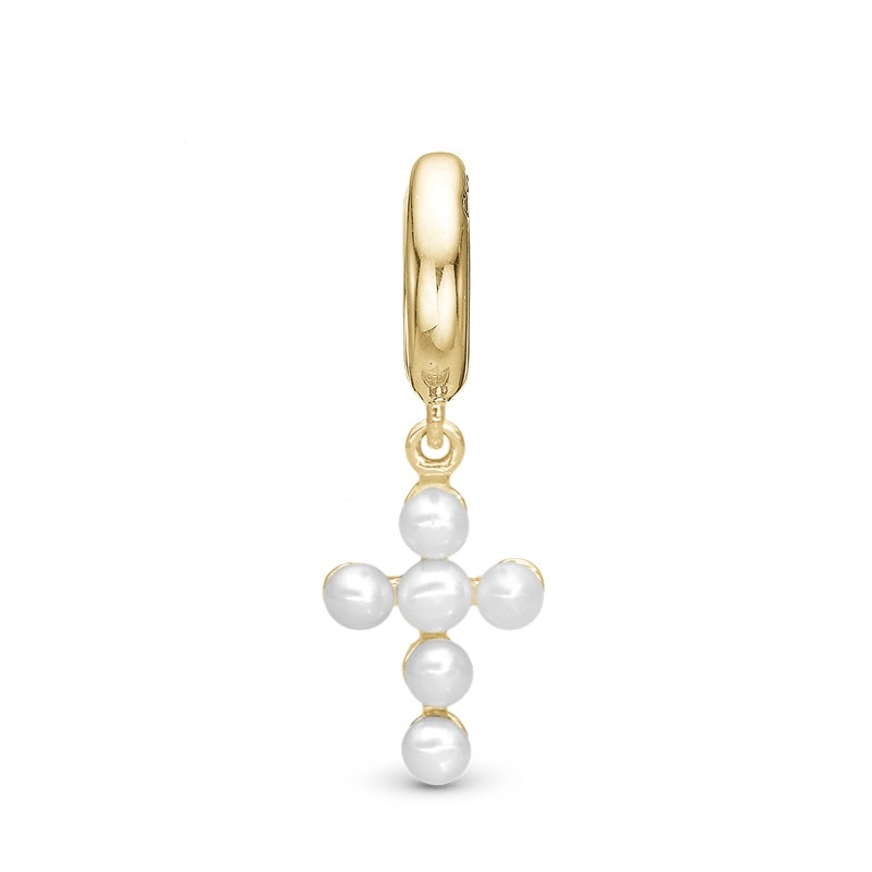 Pearl Cross Charm in Vergoldet Silber von Christina Watches