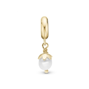 Christina - Sparkling Pearl Charm in Vergoldet für Linkarmband