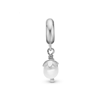 Christina - Sparkling Pearl Charm in Silber für Linkarmband