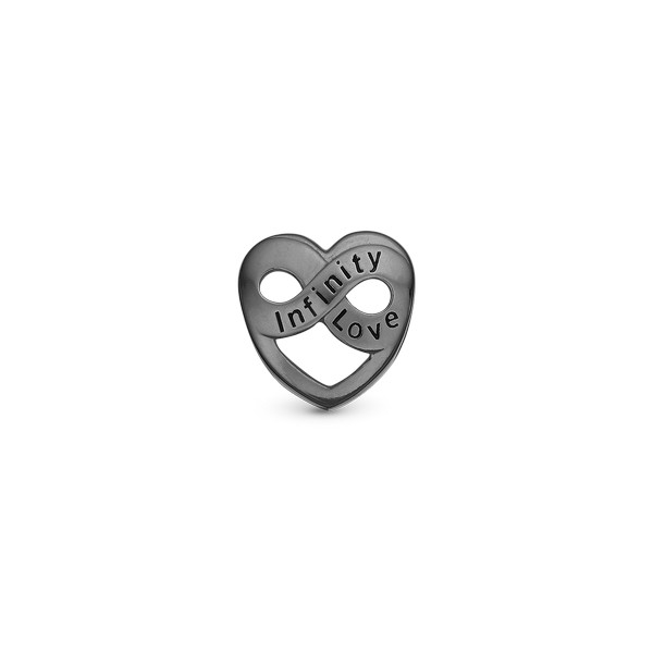 Infinity Love Charm aus rutheniumbeschichtetem Stahl silber | 630-B252