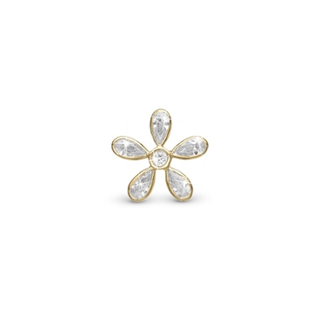 Christina Collect - Magic Flower White Charm in vergoldete silber
