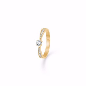 Gold & Silber Design - Ring mit Zirkonen in 8kt. Gold