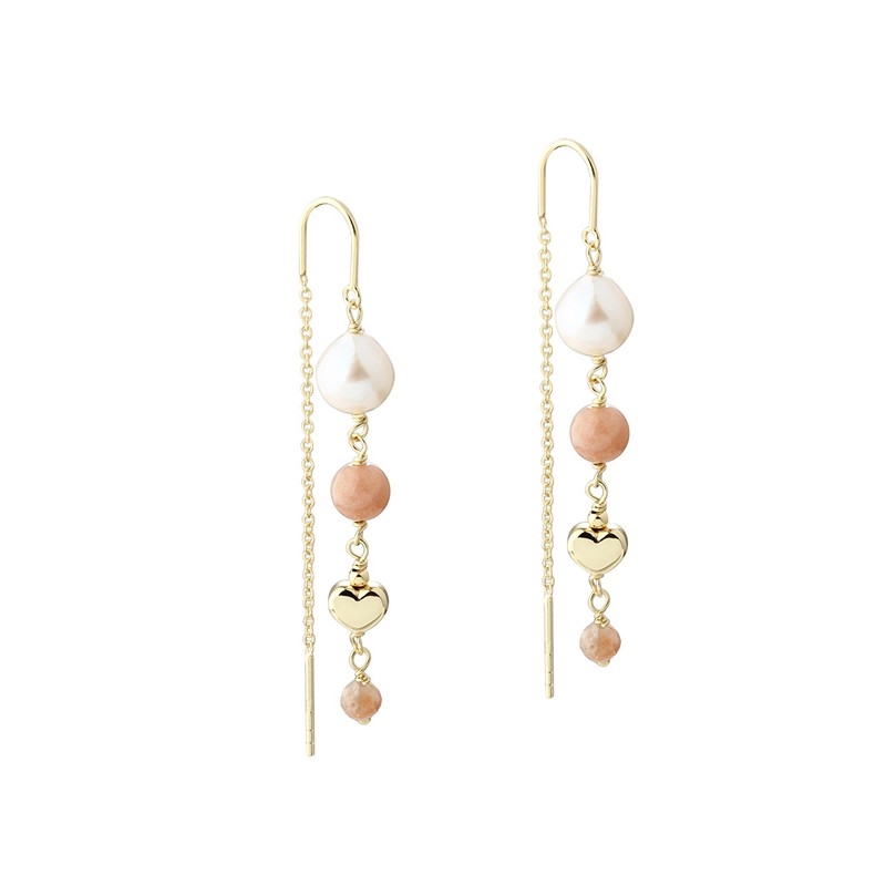 Aqua Dulce - Moon Earstuds in vergoldetem Sterlingsilber