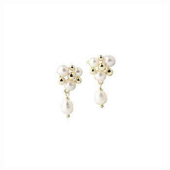 Aqua Dulce - Moon Earstuds in vergoldetem Sterlingsilber