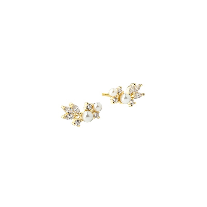 Aqua Dulce - Moon Earstuds in vergoldetem Sterlingsilber
