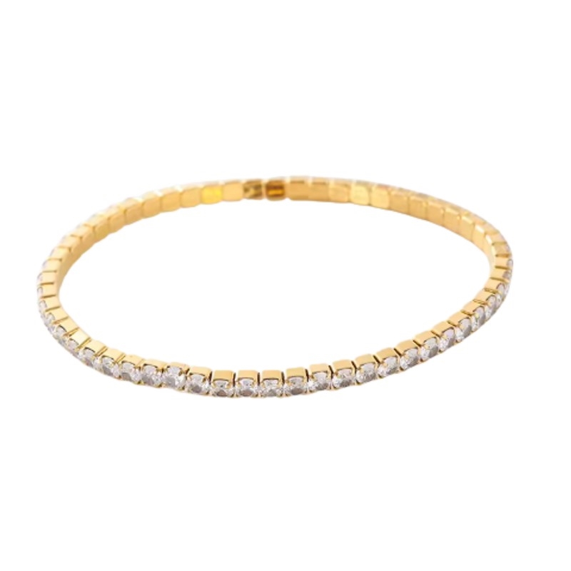 Aqua Dulce Tennis flex Armreif in Vergoldet Silber