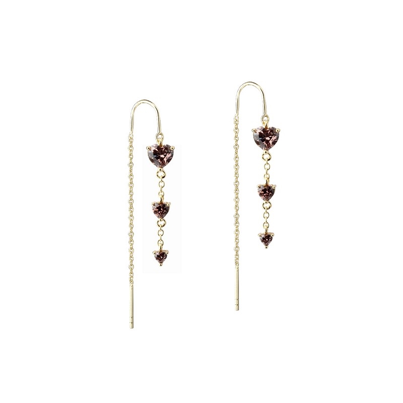 Eira Heart Ohrringe von Aqua Dulce in Vergoldet Silber