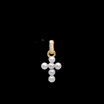 Christina Collect - Pearl Cross Anhänger in vergoldetem Silber