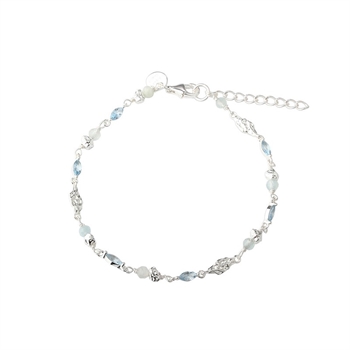 Aqua Dulce Sinna Armband aus Silber mit Aquamarin und blauem zirkonia
