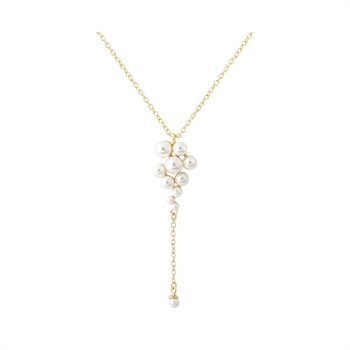 Aqua Dulce Luna Cluster Halskette aus Vergoldet Silber Schmuckzentrum