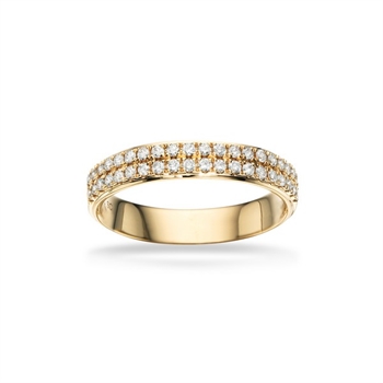 Schillernd - Ring aus 14 Karat Gold mit 2 Reihen Diamanten, 0,34 Karat