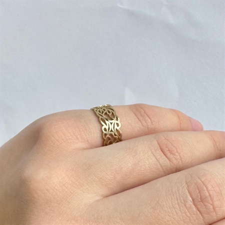 Ring in 8 ct. mit Blattmuster von Scrouples - 713033