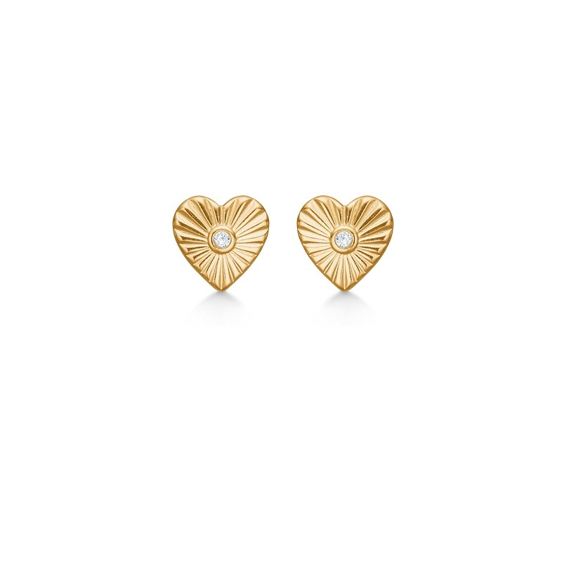 Studio Z Starlit Heart Ohrringe in vergoldete silber