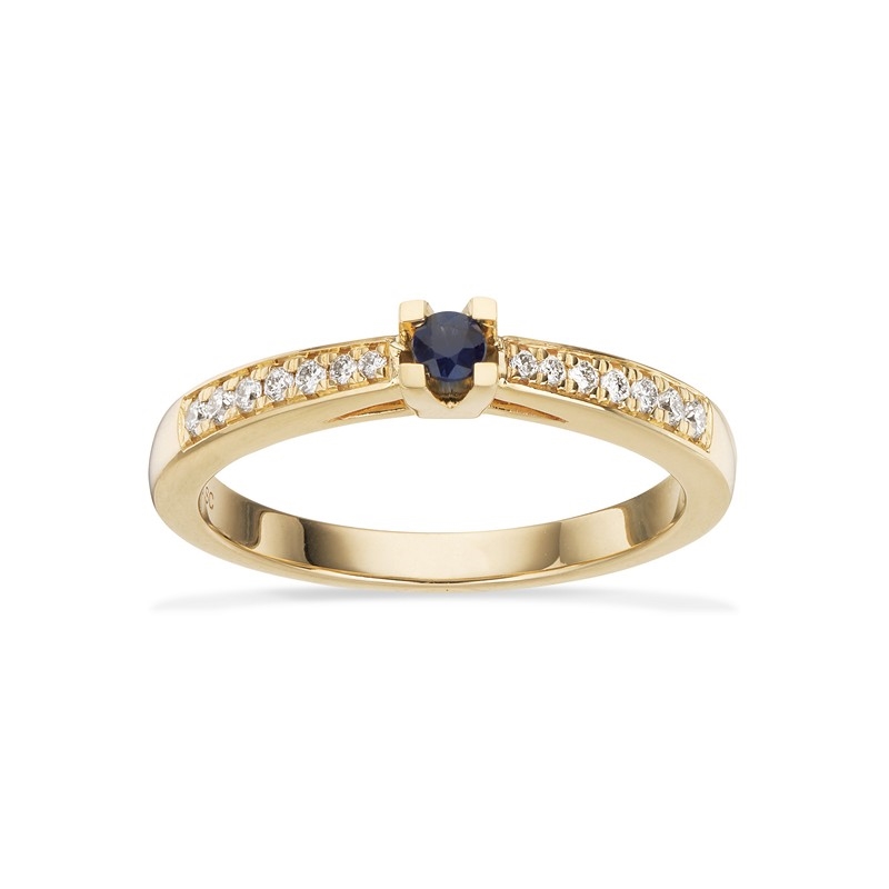 Kleopatra Königin-Ring in 14 kt Gold mit Saphir 7535.12sa