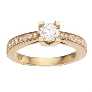 Kleopatra Queen Ring aus 14 Karat Gold mit 15 Diamanten