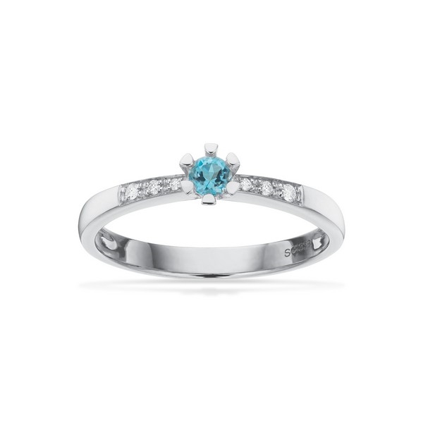 Vida Darling Ring 8 kt. Weißgold m. 0,10 ct Topas und Brillanten 0,04 ct