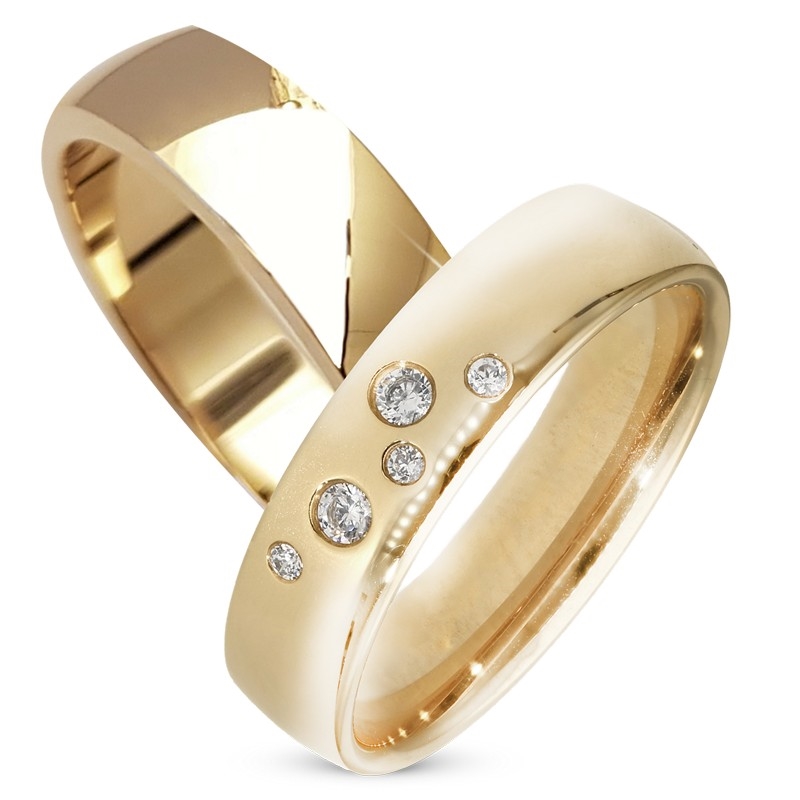 14 kt Gold Herz Trauringe mit 0,20 ct Lab Grown Diamant