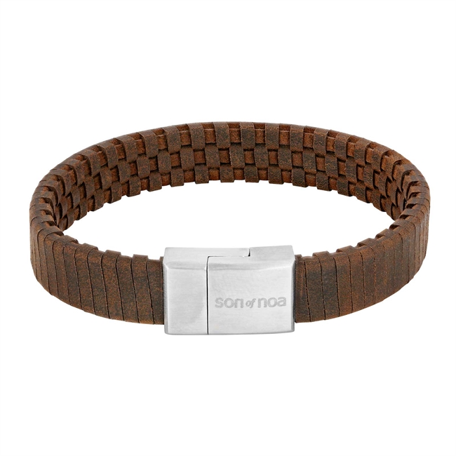 Son of Noa - Herrenarmband, braunes Kalbsleder | 80970279219