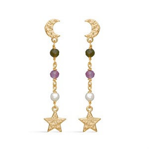 Stern-Ohrringe mit vergoldete Perlen von Studio Z 8216441