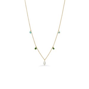 Halskette aus silber mit Perlen und Steinen von Studio Z 8226442