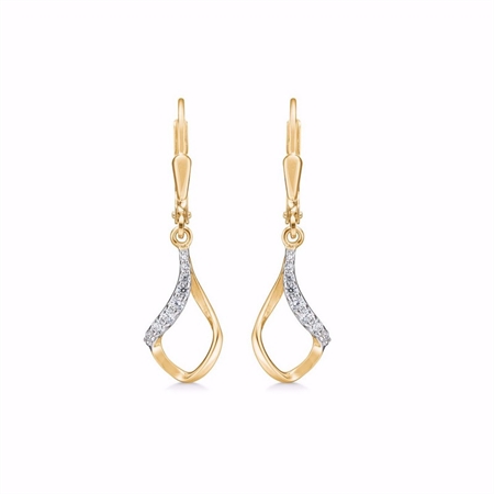Gold & Silber Design-Ohrringe aus 8 Karat Gold 8411/5/08