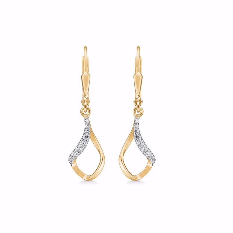 Gold & Silber Design-Ohrringe aus 8 Karat Gold 8411/5/08