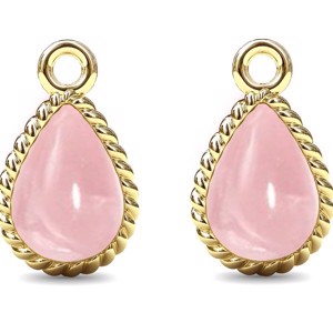 Spinning Jewelry vergoldeter Silberanhänger "Twisted Manna", Rosa Quarz