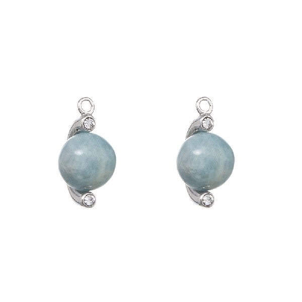 Spinning Jewelry Wassertropfen in silber mit Chalcedon 9012