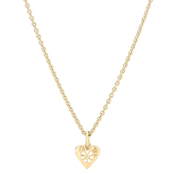 Lund Copenhagen - Marguerit Halskette 24kt Vergoldet mit Herz
