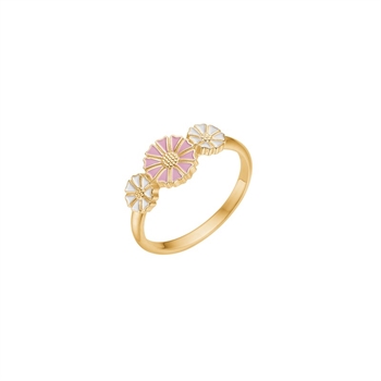 Gänseblümchen-Ring mit rosa Emaille 9075083-M