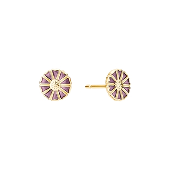 Lund Copenhagen - 24kt. Vergoldet Marguerit Herzohrring Lila