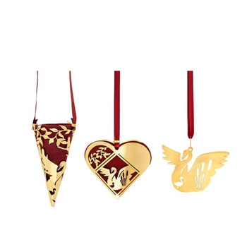 H.C. Andersen Weihnachtsschmuck - Das hässliche Entlein mit 3 Anhängern Miniatur