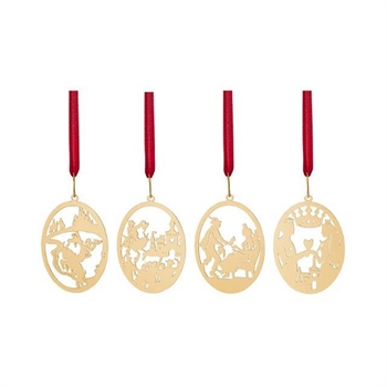 HC Andersen Weihnachtsschmuck – 4 Hänger mit Block Hans